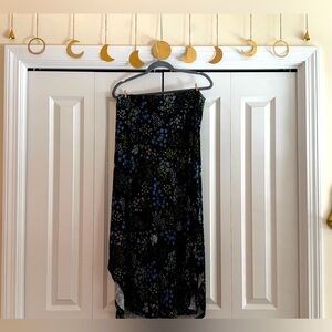 Floral Blue-Green Maxi Skirt